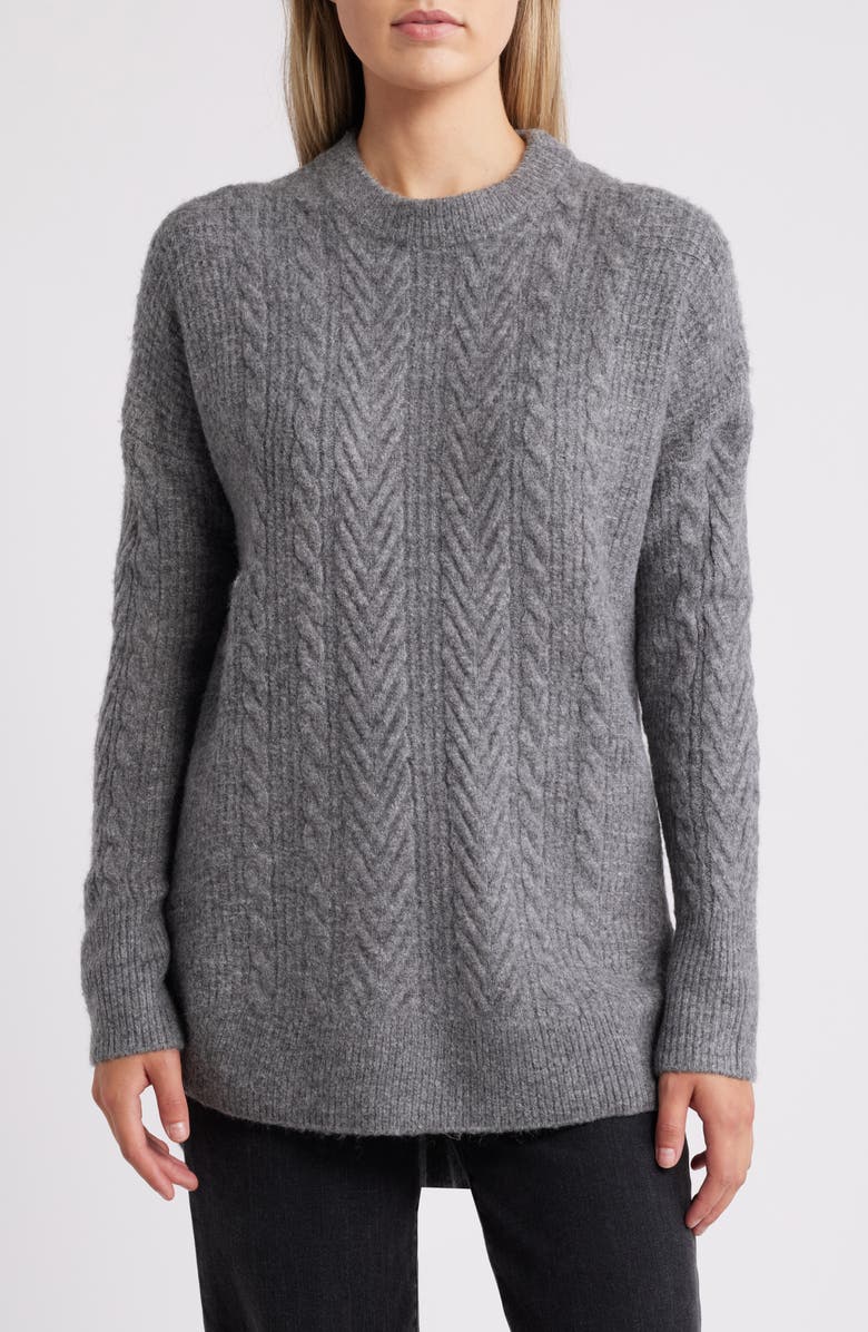 Hatley Cable Stitch High-Low Sweater Tunic, Main, color, 