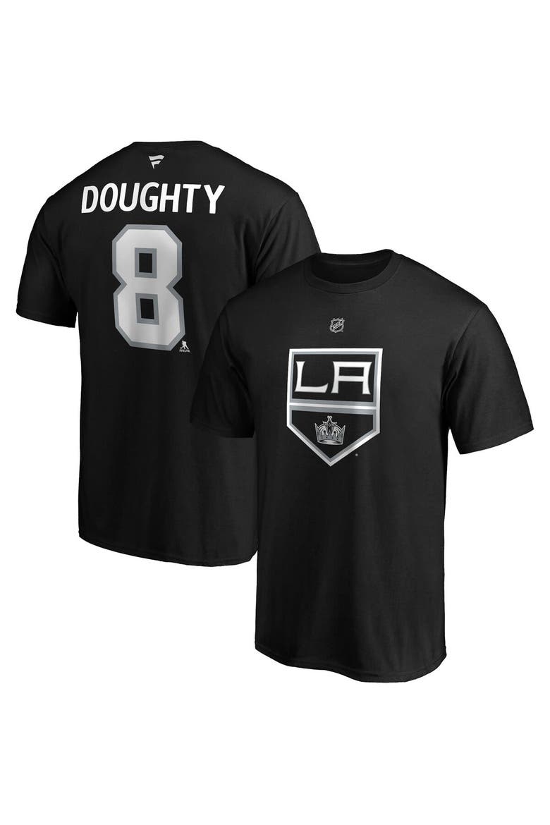 Men's Fanatics Branded Drew Doughty Black Los Angeles Kings Authentic Stack Name & Number Team T-Shirt, Main, color, Black