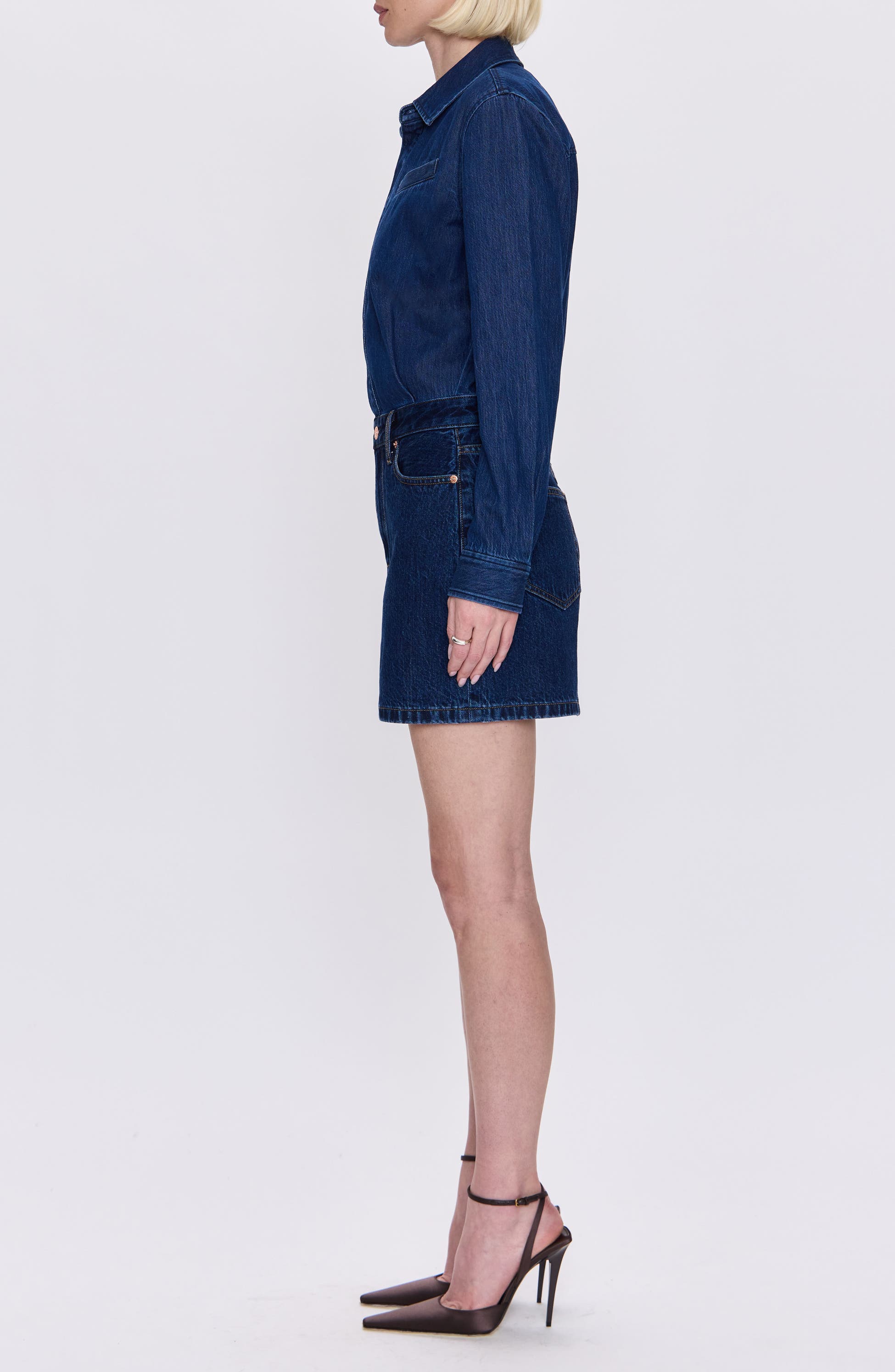 Pixie Long Sleeve Denim Minidress