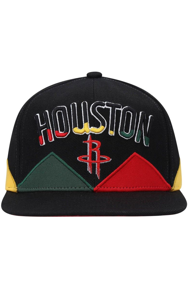 Mitchell & Ness Men's Mitchell & Ness Black Houston Rockets Black History Month Snapback Hat, Alternate, color, 