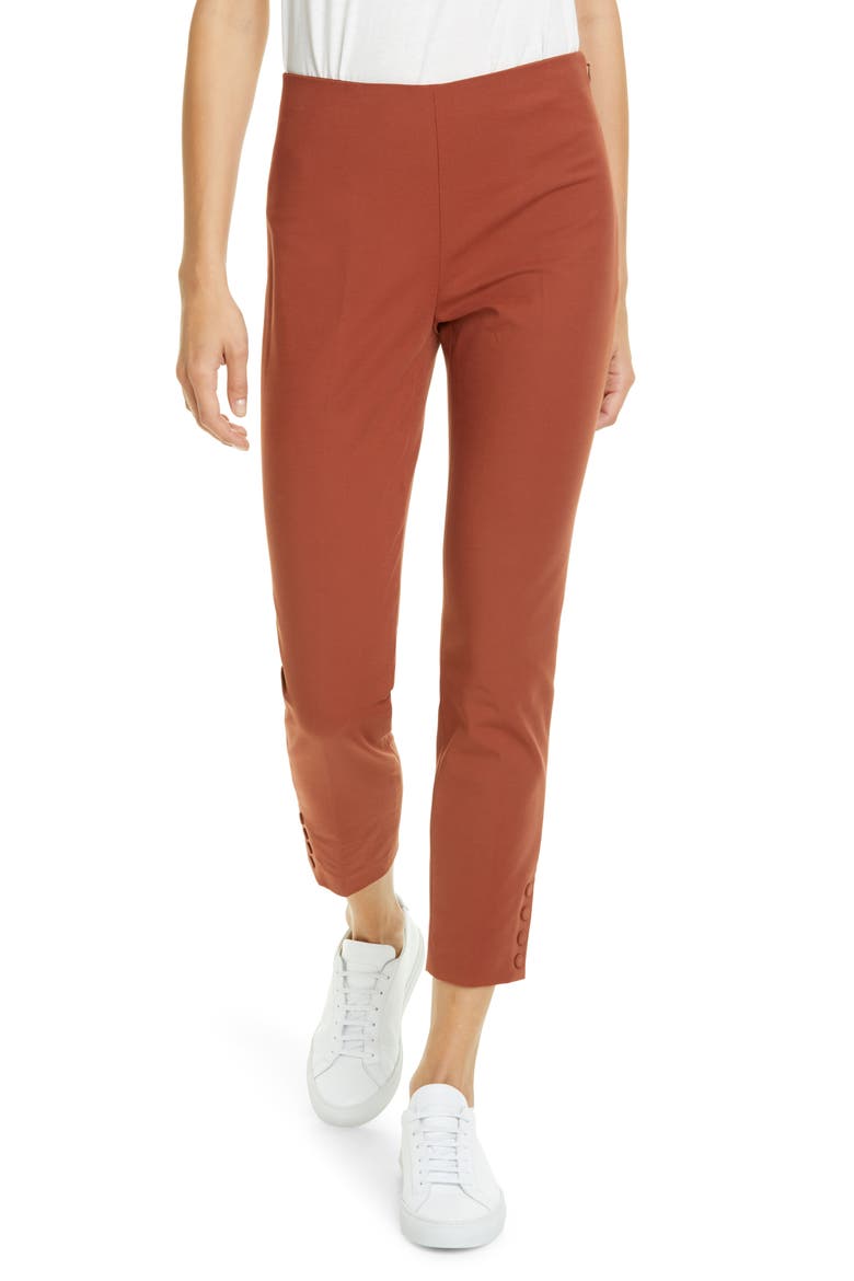 Stretch Cotton Crop Pants, Main, color, COGNAC