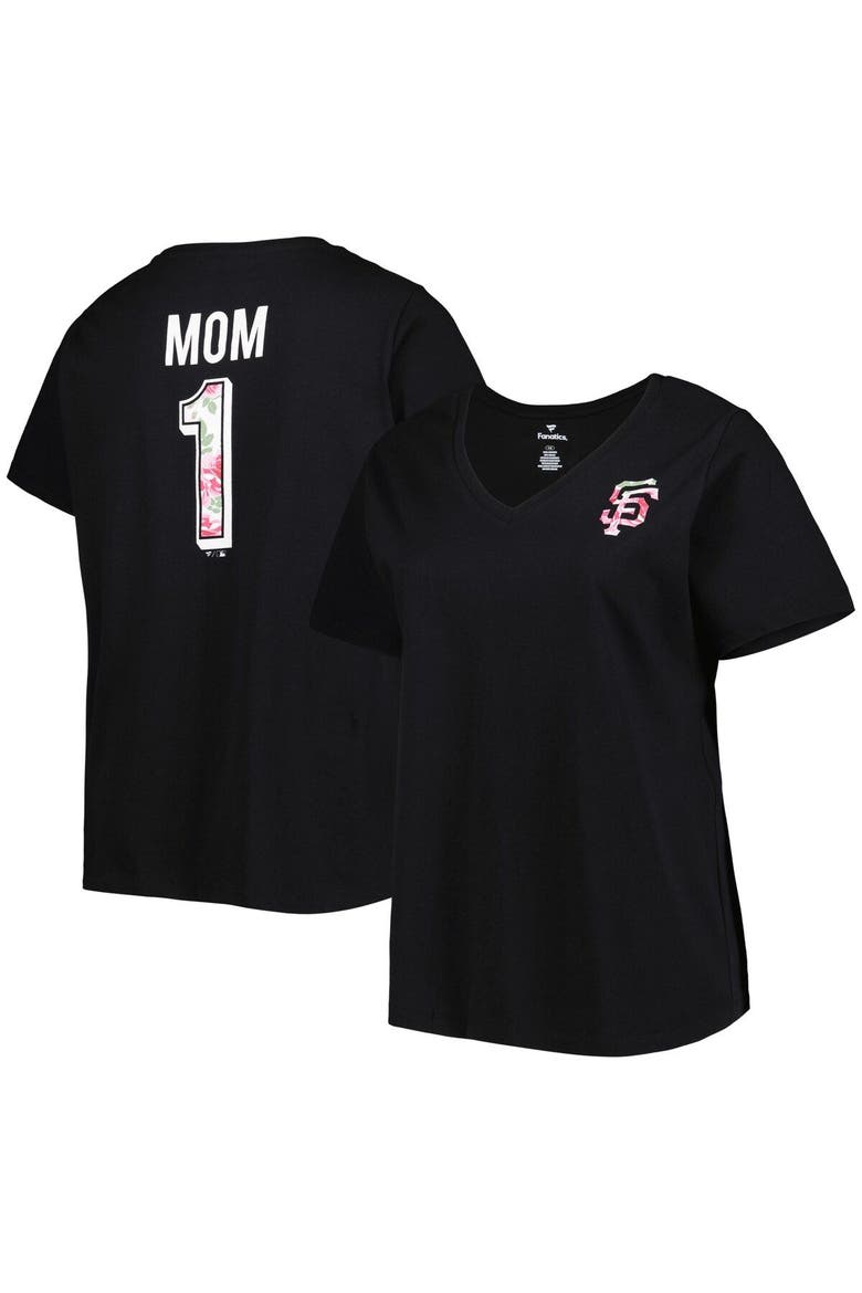 Women's Black San Francisco Giants Mother's Day Plus Size Best Mom Ever V-Neck T-Shirt, Main, color, Black