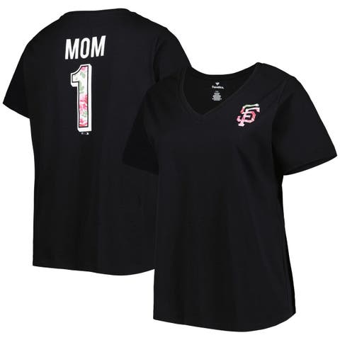Women's Black San Francisco Giants Mother's Day Plus Size Best Mom Ever V-Neck T-Shirt