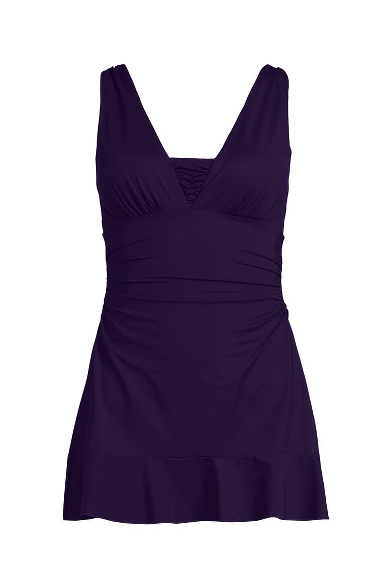 Plus Size SlenderSuit Grecian Mini Swim Dress, Alternate, color, Blackberry