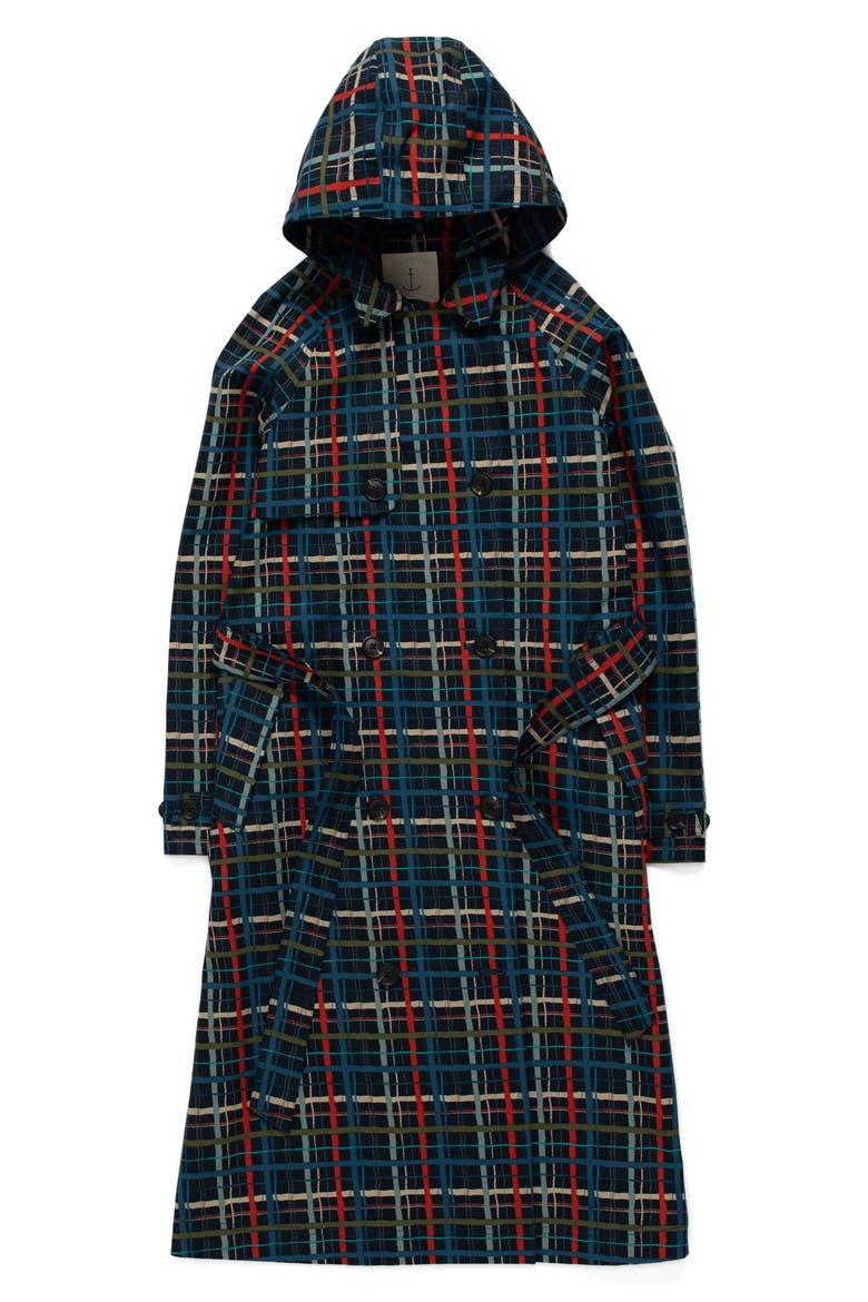 Penweathers Check Waterproof Organic Cotton Trench Coat, Main, color, SKETCHED CHECK MARIT