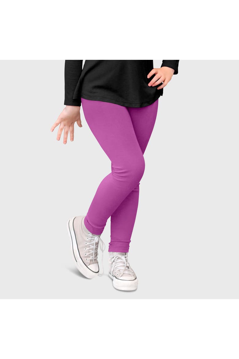 Baby Girls 100% Soft & Breathable Cotton Sensory Friendly Leggings, Main, color, Plum