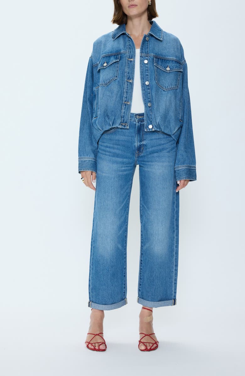 Pistola Donny Cuffed High Waist Wide Leg Jeans, Alternate, color, Heartfelt