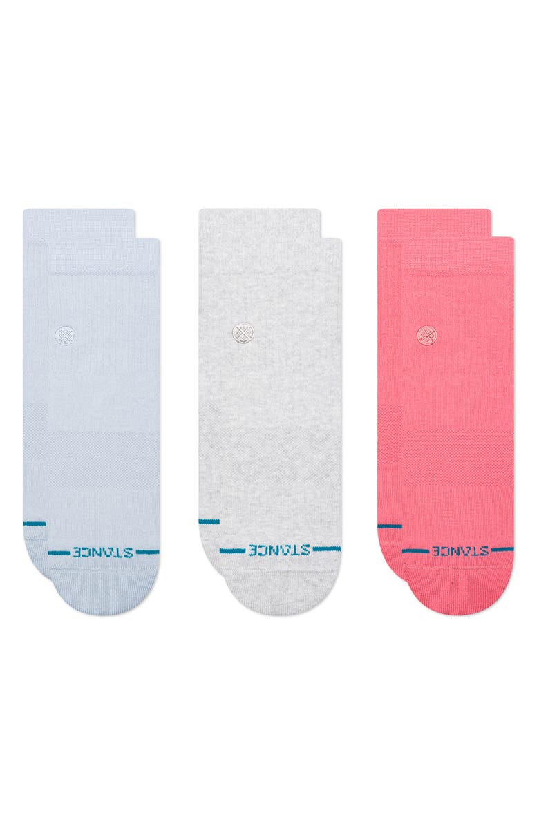 Stance Icon Assorted 3-Pack Quarter Socks, Main, color, Periwinkle