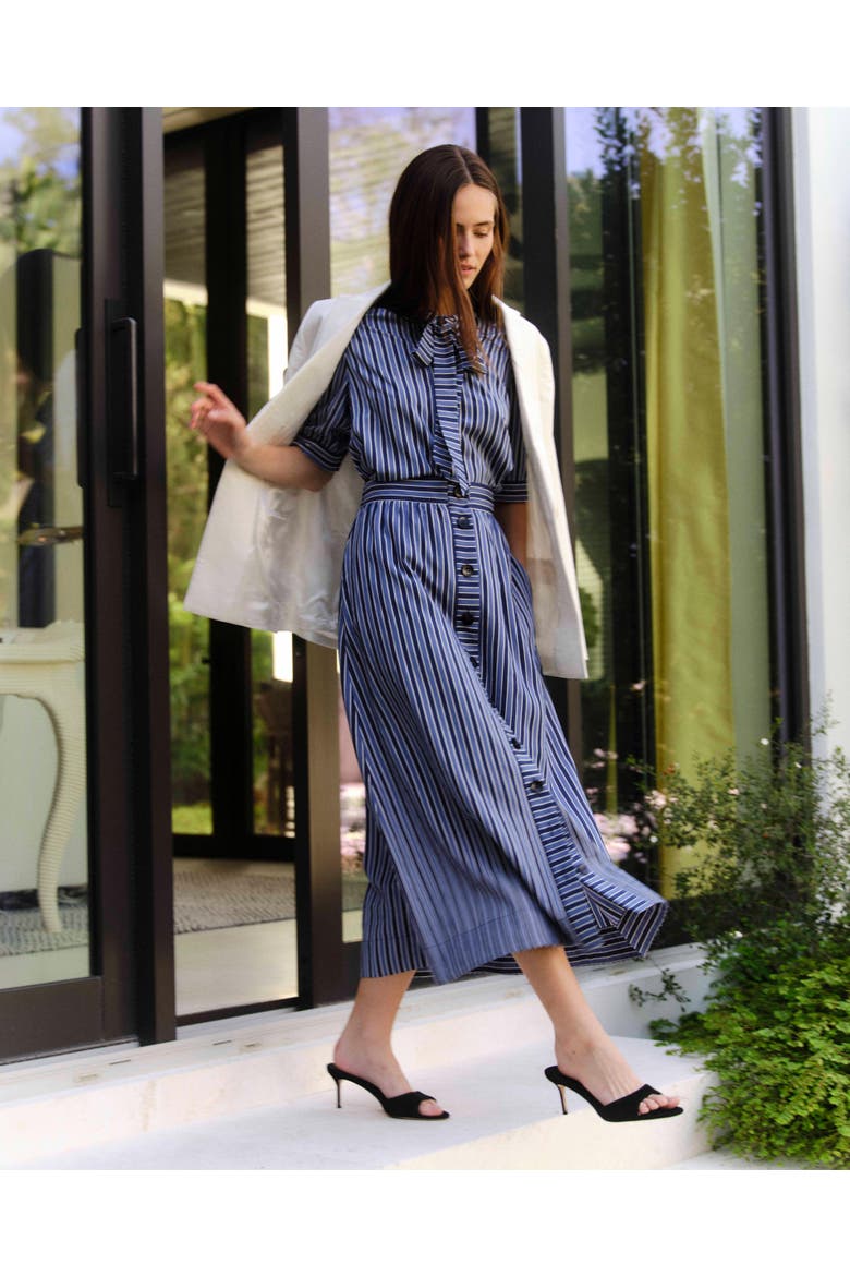 Peggy Neck-Tie Blouse, Alternate, color, Blue