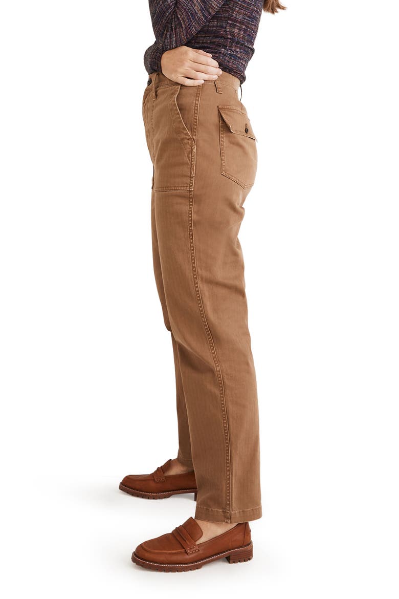 The Curvy Perfect Straight Workwear Pants, Alternate, color, WEATHERED WALNUT