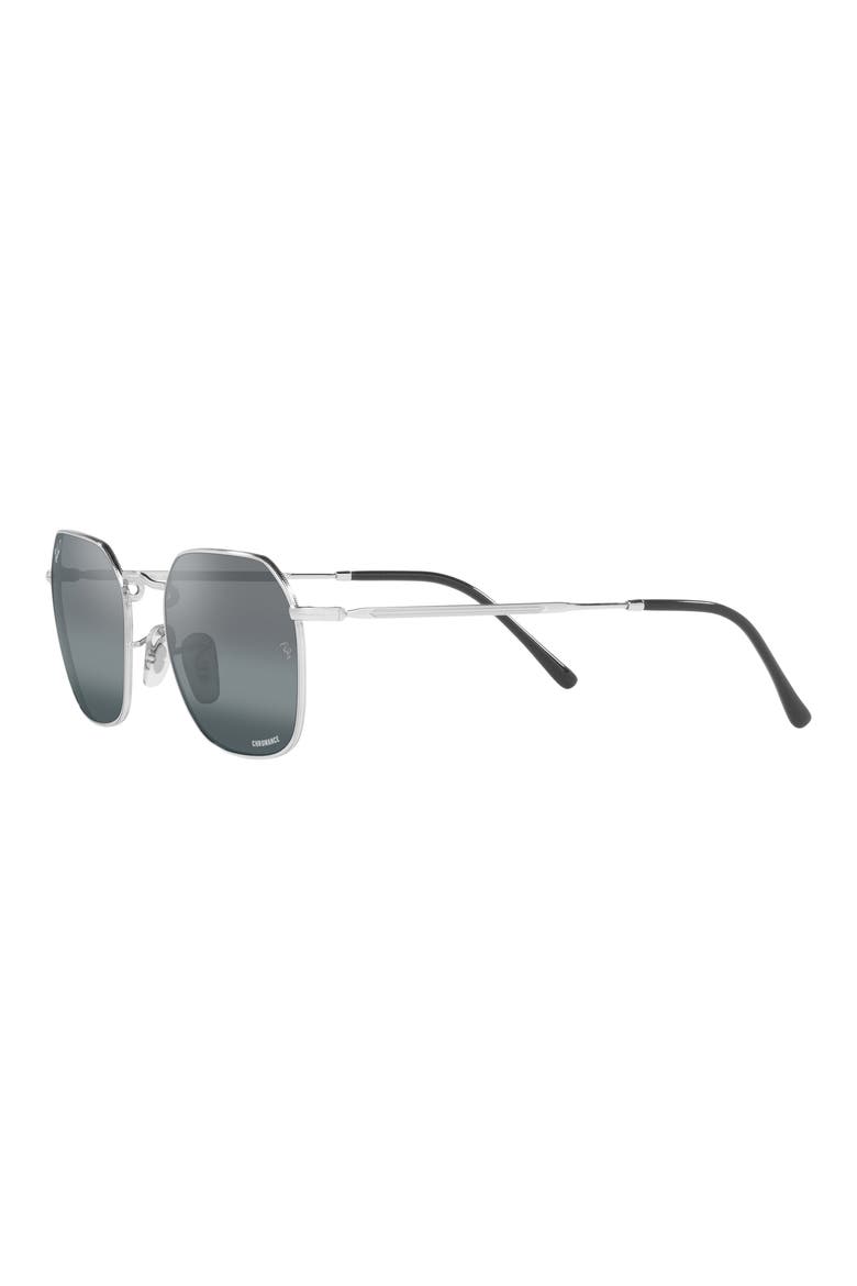 Jim 53mm Mirrored Polarized Irregular Sunglasses, Alternate, color, SILVER