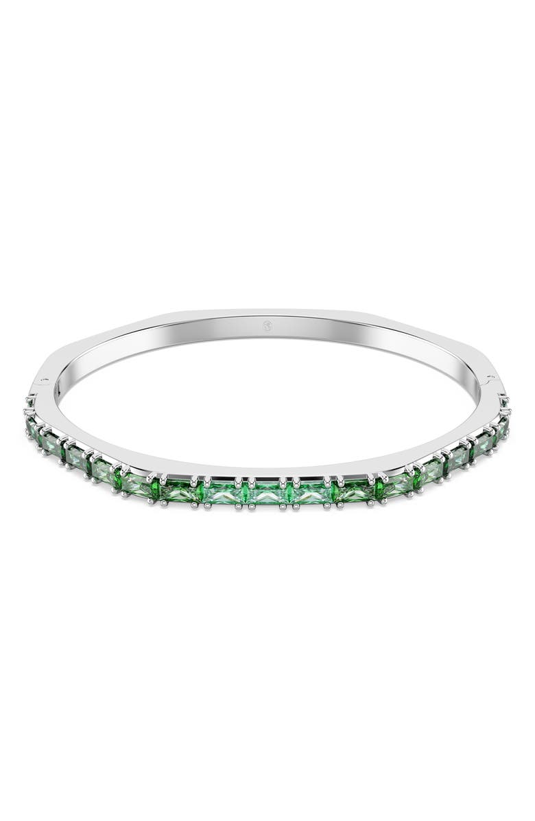 Swarovski Matrix Crystal Bangle, Main, color, Green