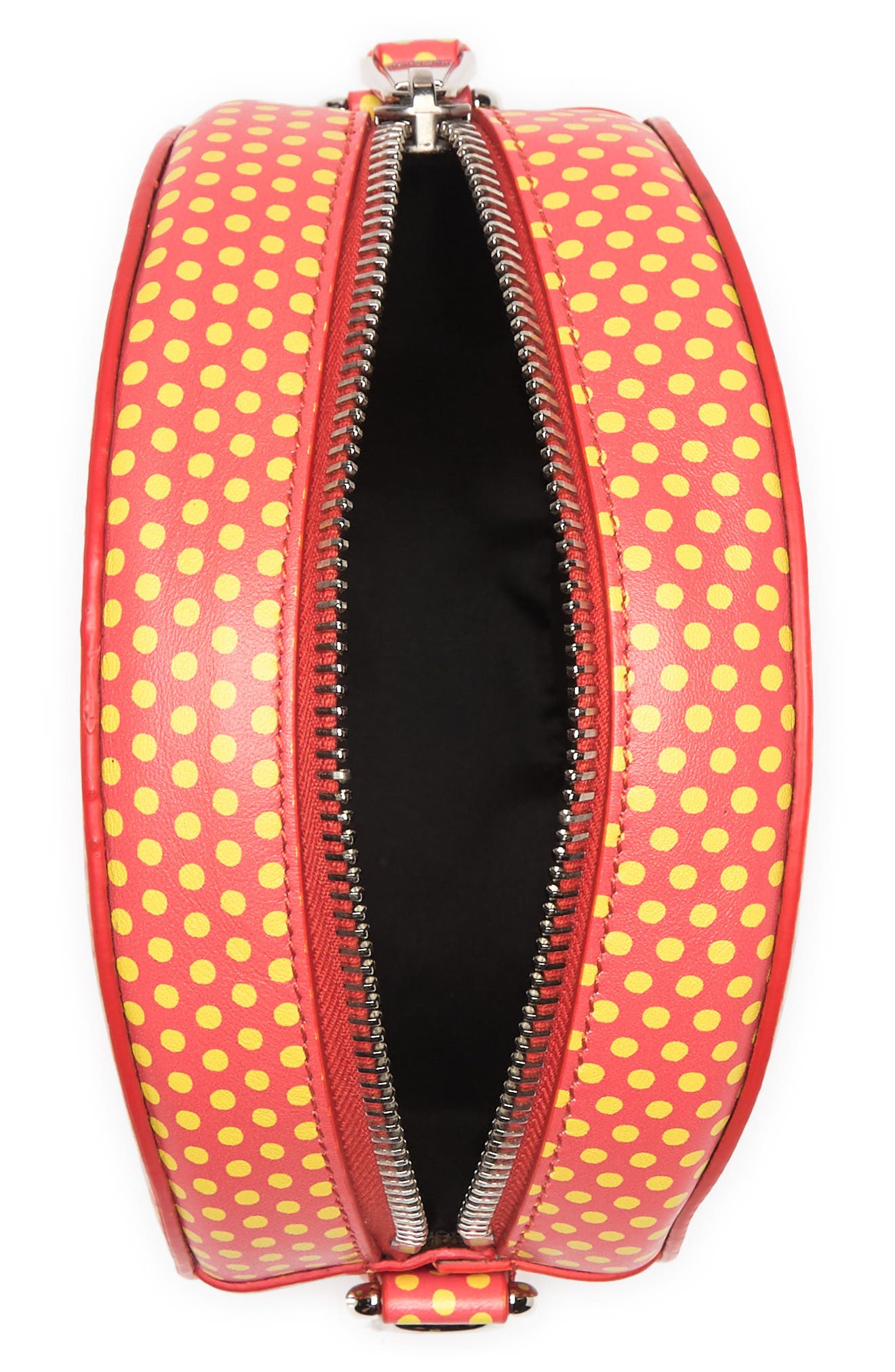 Moschino Polka Dot Peace Sign Crossbody Bag, Alternate, color, 