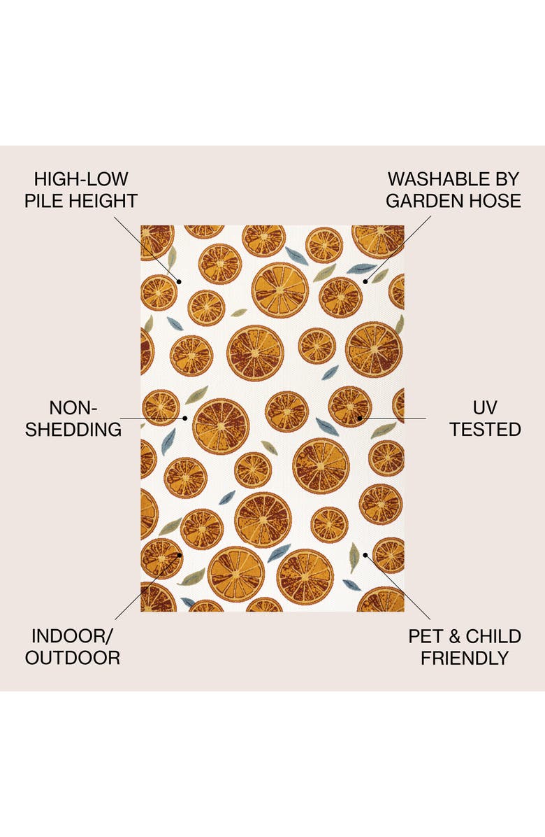 JONATHAN Y Aranciata Citrus Slice High-Low Indoor/Outdoor Area Rug, Alternate, color, Orange/Cream