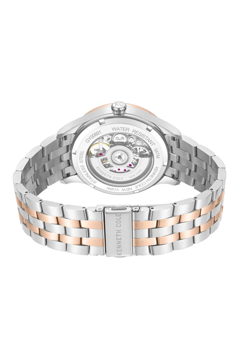 Varick Open Heart Automatic Bracelet Watch, 43mm, Alternate, color, SILVER MULTI