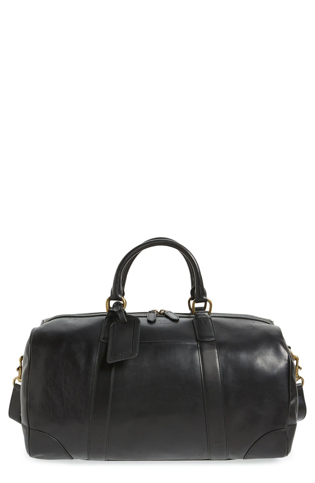 Polo Ralph Lauren Leather Duffel Bag, Main, color, 