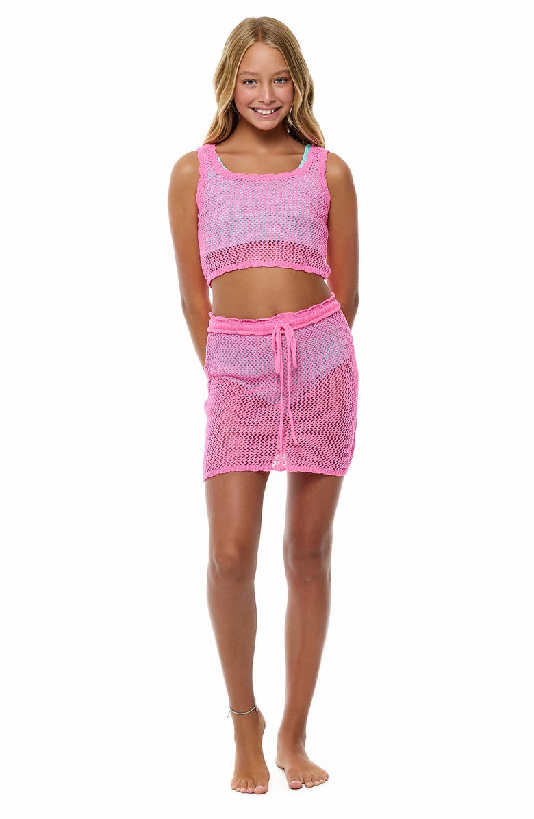 Beach Lingo Kids' Sheer Cover-Up Tank & Skirt Set, Main, color, Doll Pink