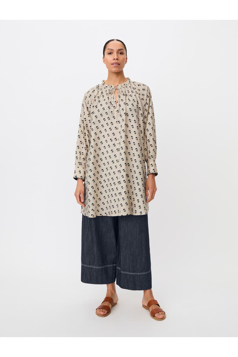 Gathered Tie-Neck Tunic Dress, Alternate, color, Olivine