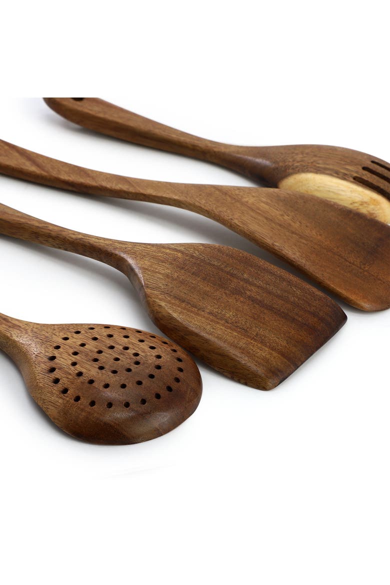 6 Piece Acacia Wood Kitchen Utensil Set, Alternate, color, Acacia
