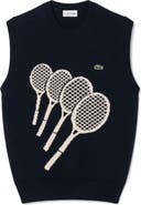 Lacoste Tennis Rackets Jacquard Cotton Sweater Vest