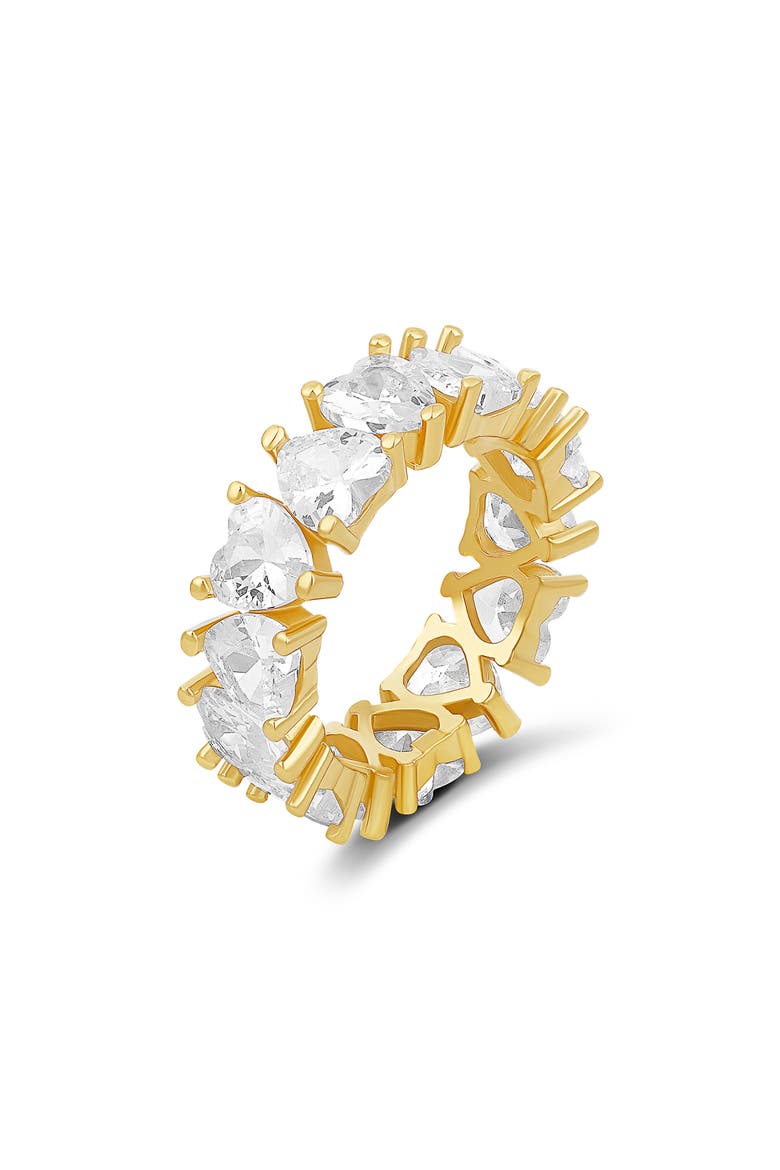 Heart Cubic Zirconia Eternity Ring, Main, color, GOLD/ WHITE