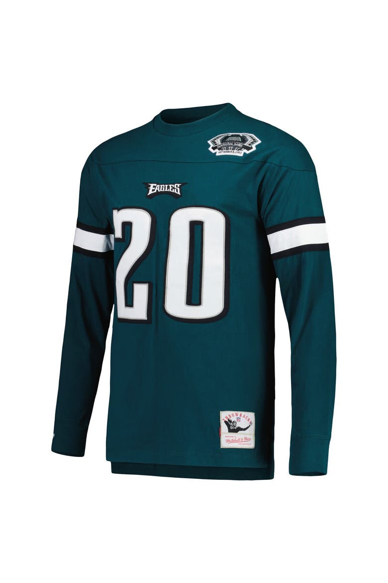 Men's Mitchell & Ness Brian Dawkins Midnight Green Philadelphia Eagles Retired Player Name & Number Long Sleeve Top, Alternate, color, Green