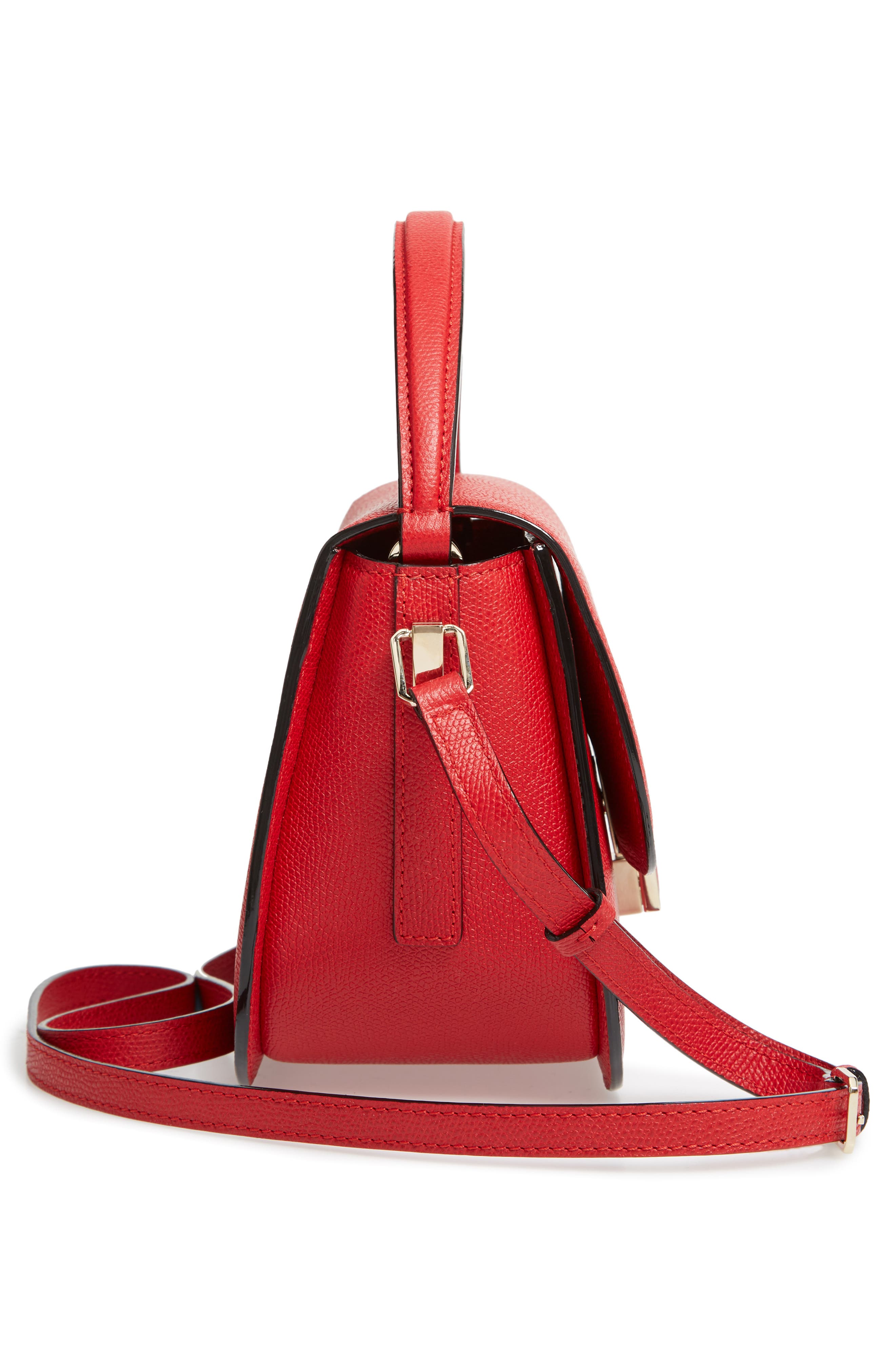 Valextra Iside Leather Top Handle Bag, Alternate, color, 