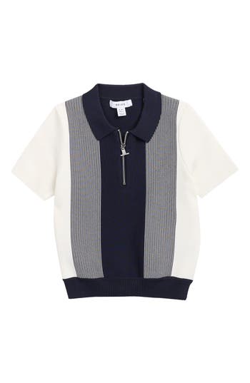 Reiss Kids' Milton Stripe Polo In Gray