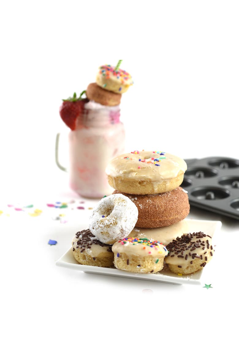 Nonstick 12-Cavity Mini Donut Pan, Alternate, color, Black