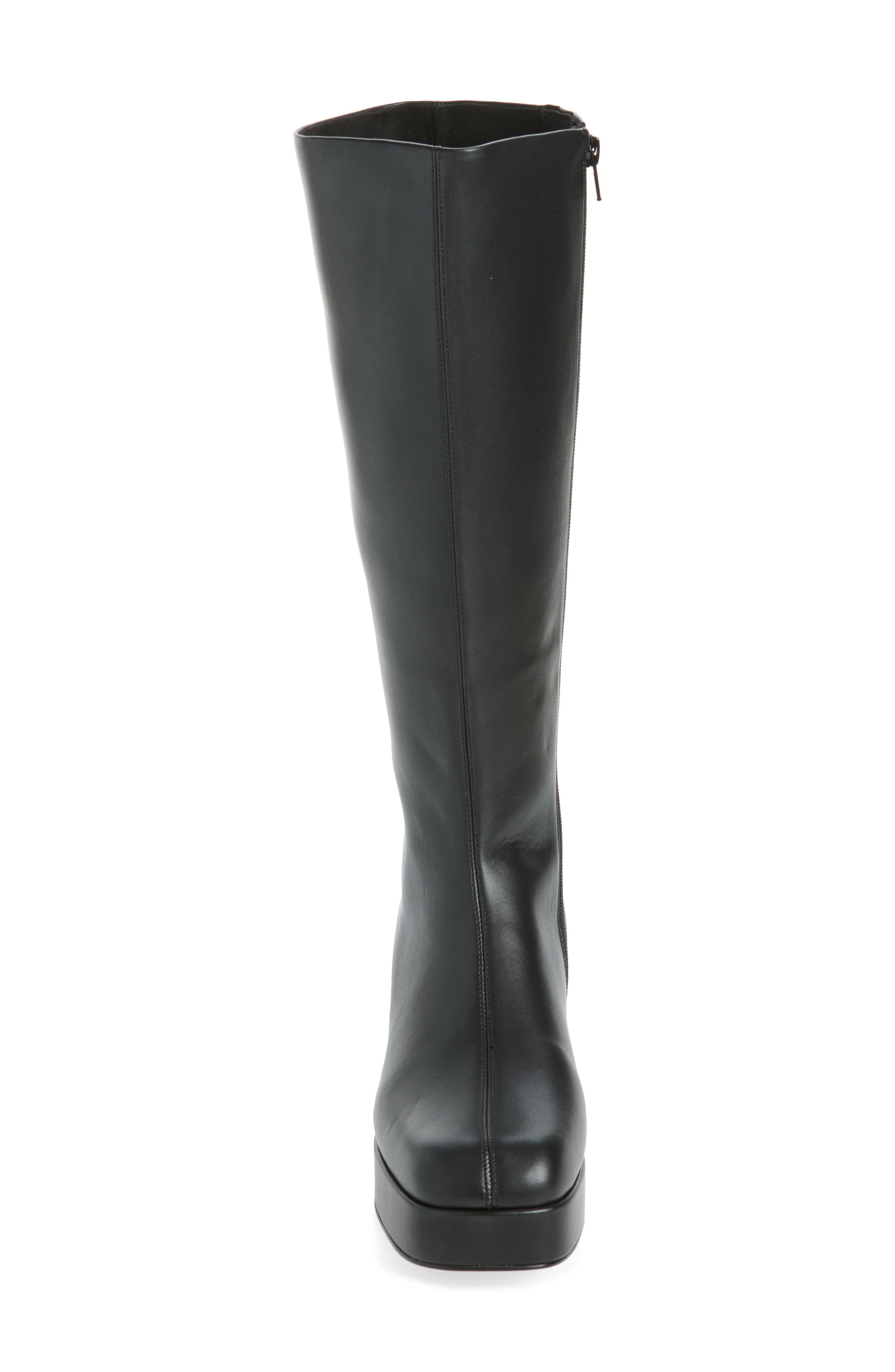 Capacity Faux Leather Knee High Boot, Alternate, color, BLACK