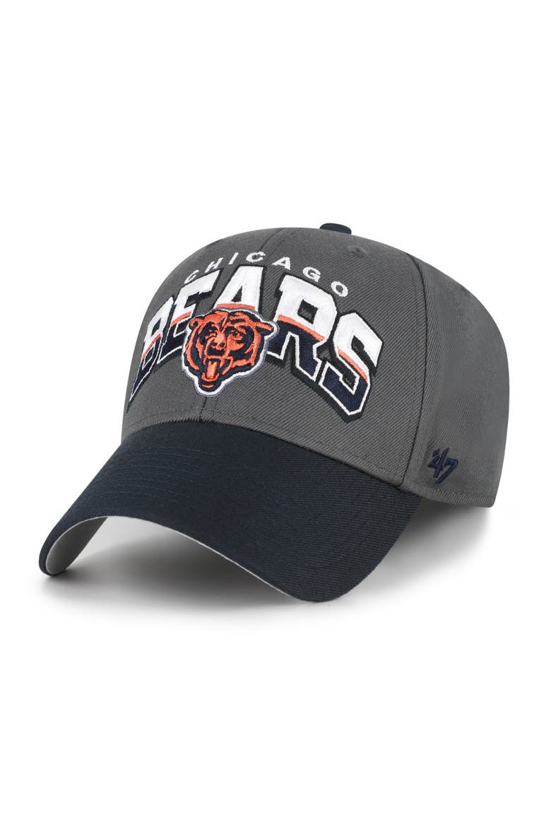Men's '47 Charcoal Chicago Bears Split Block MVP Adjustable Hat, Main, color, Charcoal