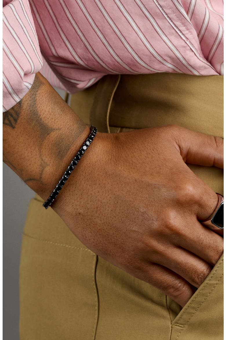 Black Tennis Bracelet, Alternate, color, Black