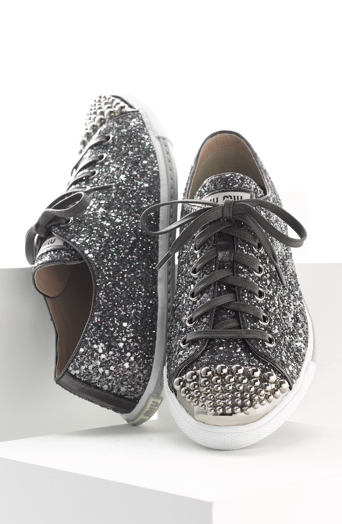 Miu Miu Glitter Sneaker, Alternate, color, 