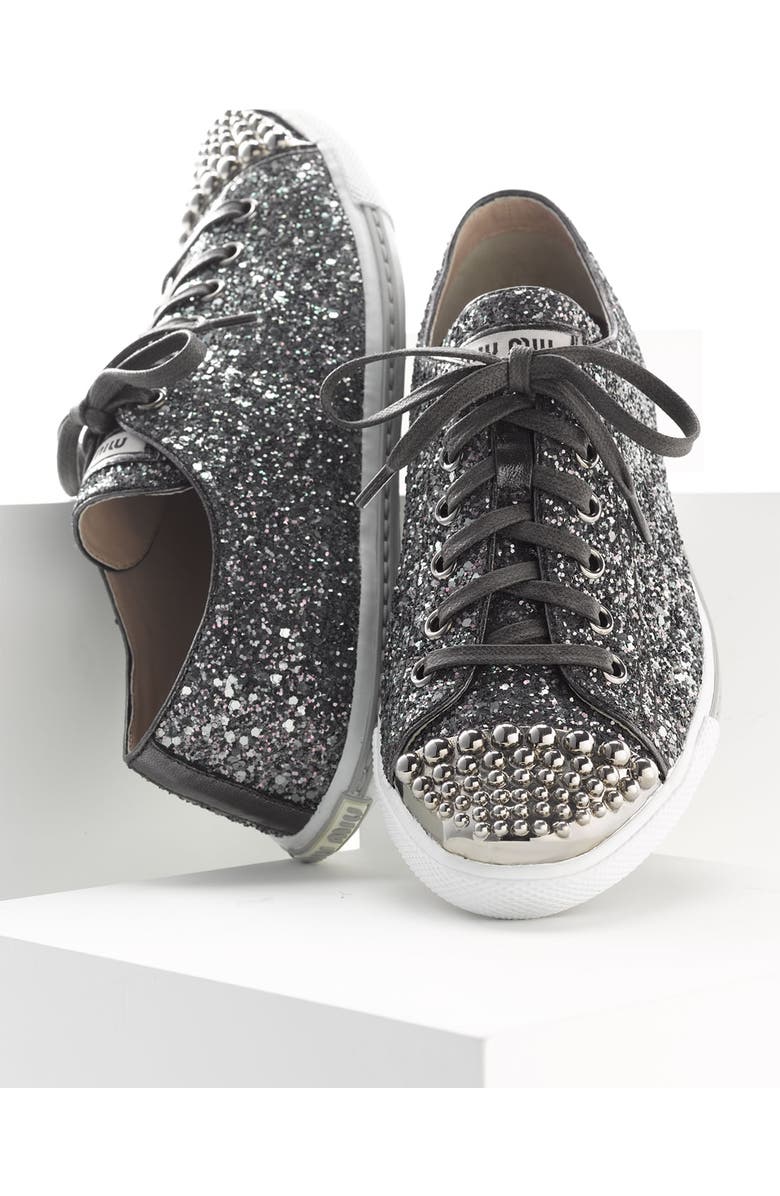 Miu Miu Glitter Sneaker, Alternate, color,