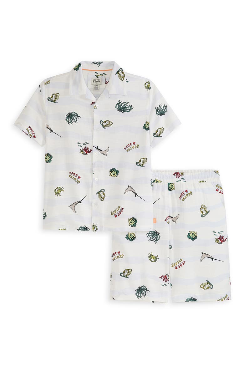 Button-Up Shirt & Shorts Set, Main, color, LUCENT WHITE