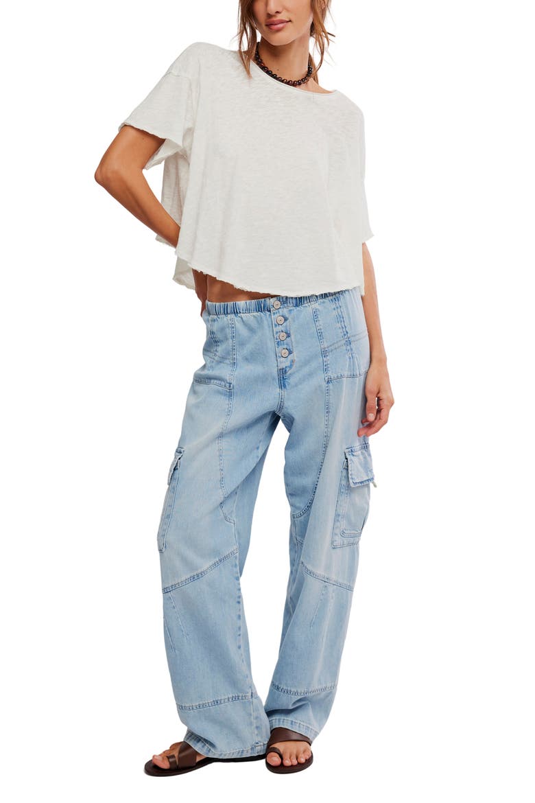Wallflower Barrel Leg Cotton Jeans, Alternate, color, VICTORIA