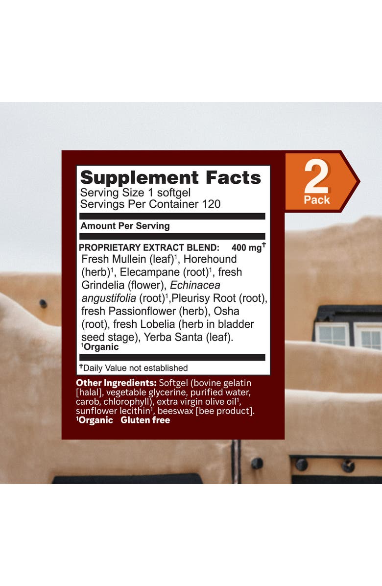 Herbs Etc. Lung Tonic Herbal Lung & Bronchial Support Softgels, 120 Count, Alternate, color, NO COLOR