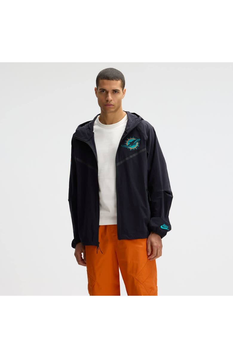 Nike Men's Nike Pitch Blue Miami Dolphins 2025 Rivalries Collection Tech Raglan Full-Zip Jacket, Main, color, Navy