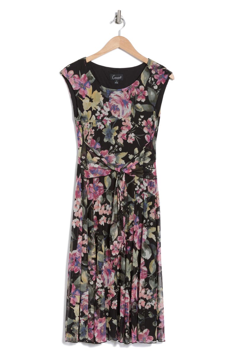 Connected Apparel Waist Tie Mesh Midi Dress, Alternate, color, 