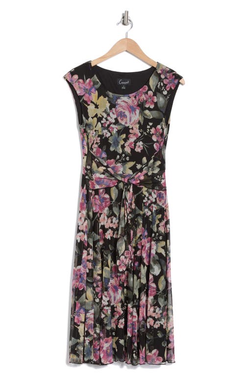 Connected Apparel Waist Tie Mesh Midi Dress