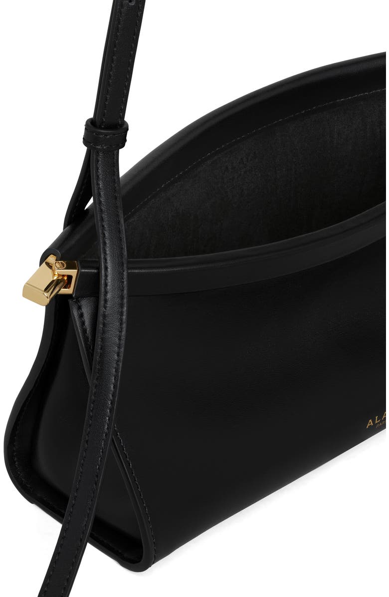 Alaïa Small Le Click East/West Leather Shoulder Bag, Alternate, color, Noir