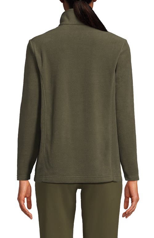 Lands' End Anyweather Fleece Quarter Zip Pullover In Green