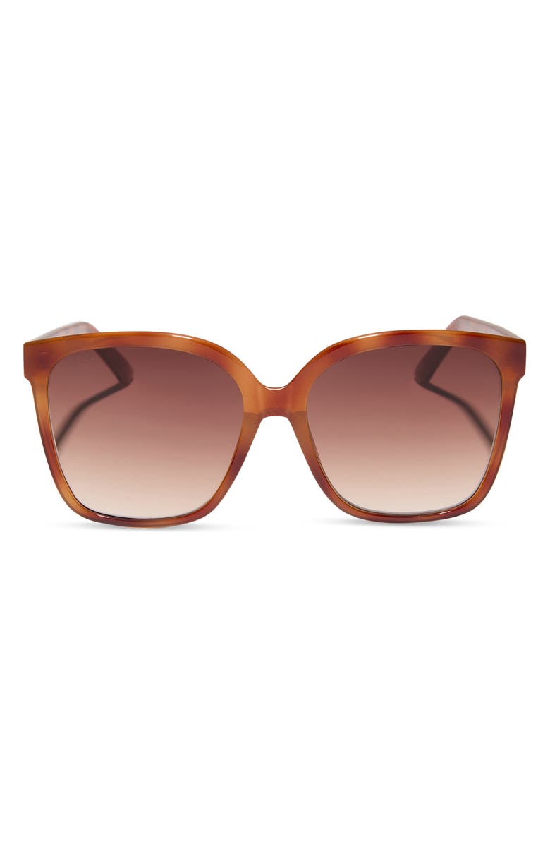 DIFF Hazel 58mm Square Sunglasses, Main, color, Maple Tortoise
