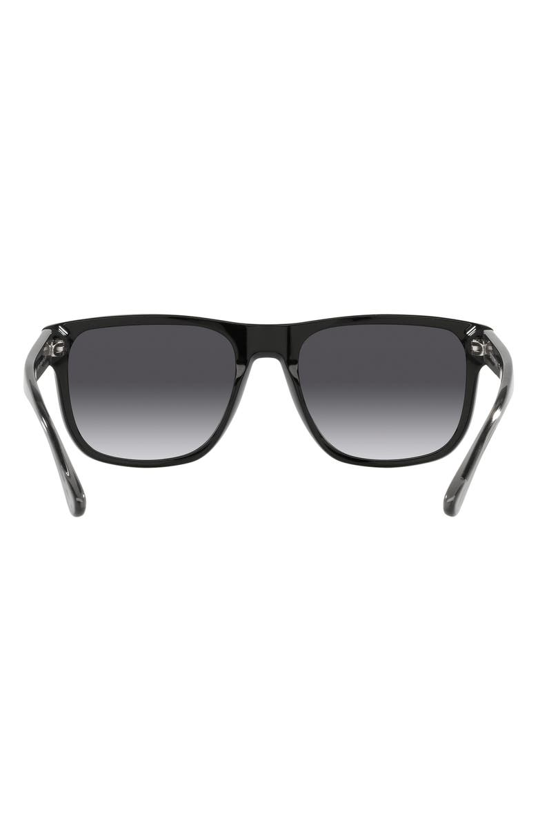 Emporio Armani 56mm Pillow Sunglasses, Alternate, color, Black / Gradient Grey