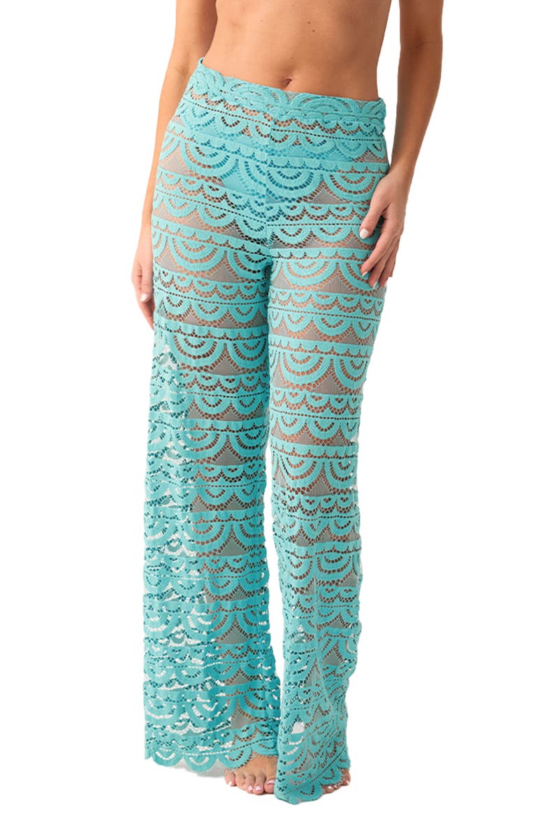 PQ SWIM Kai High Waist Lace Cover-Up Pants, Main, color, 