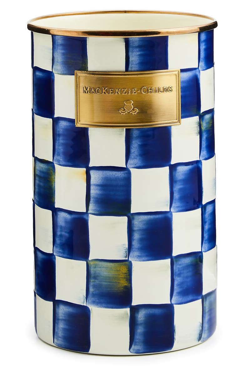Royal Check Utensil Holder, Main, color, BLUE/ WHITE