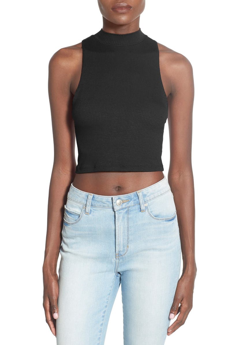 BP. Mock Neck Crop Tank, Main, color, 