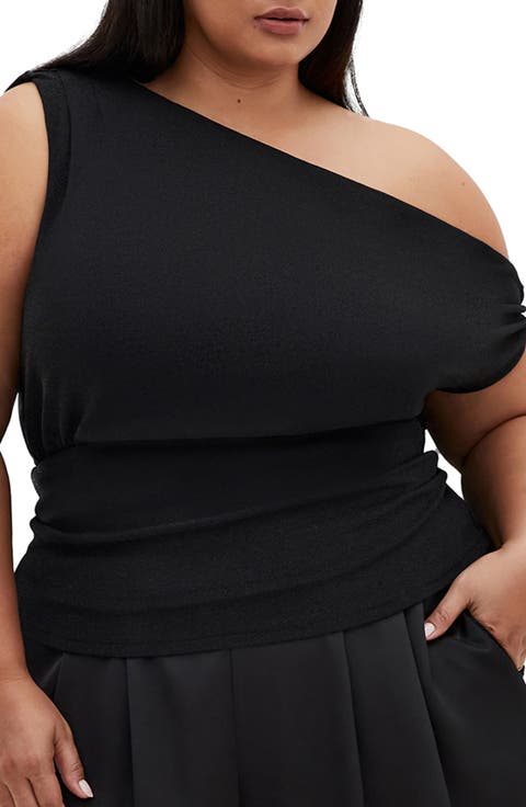 Paloma Shimmer One-Shoulder Top (Plus)