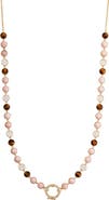 EDEN PRESLEY 14k Gold Multi-Stone Cabochon Station Necklace