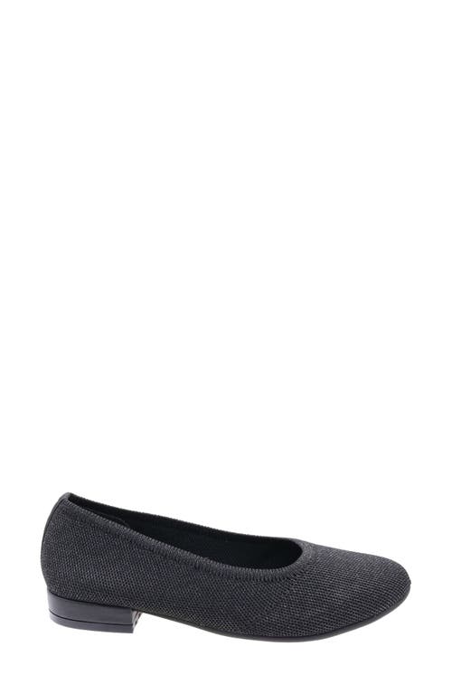 David Tate Runway Ballet Flat In Black Metallic